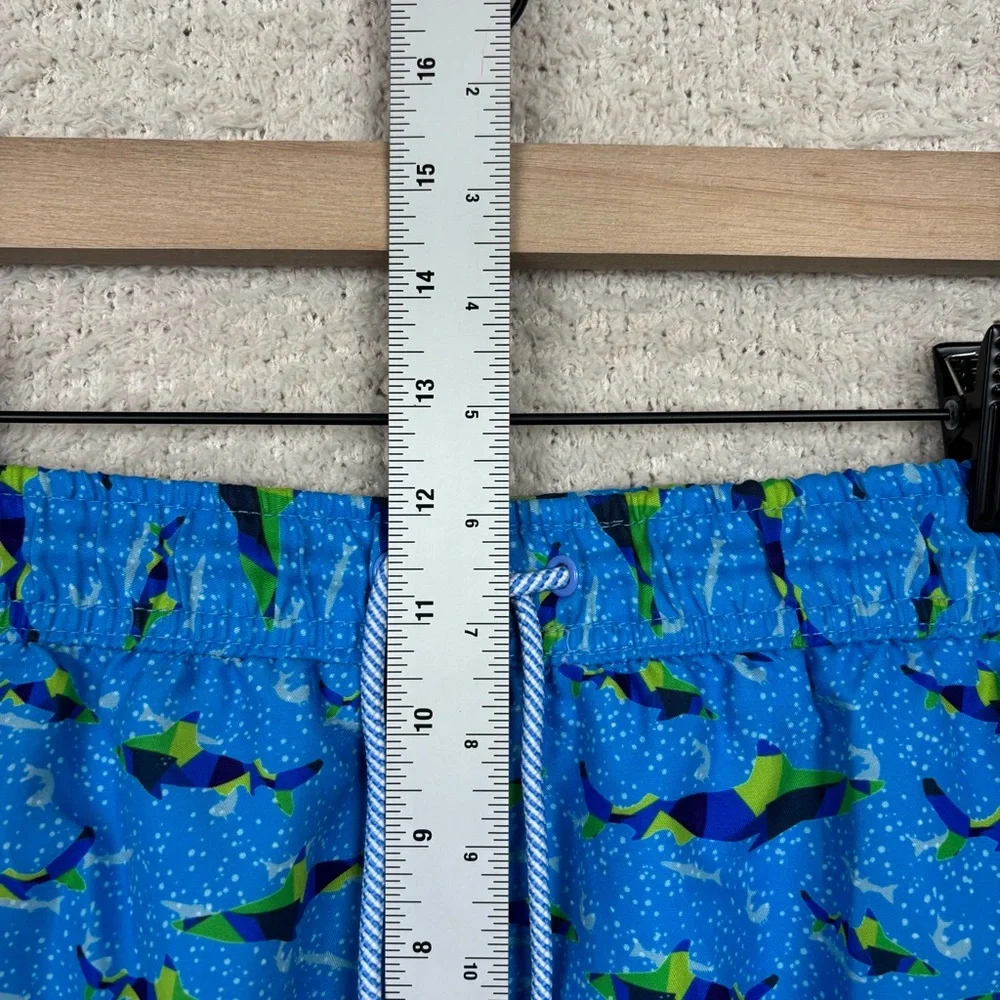 Tailorbyrd Swim Trunks Mens XL Blue‎ Shark Print Mesh Lined Pockets Beach Vacay